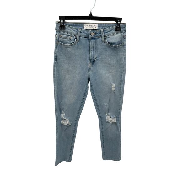 JUST BLACK Stitch Fix High Rise Distressed Medium Wash Ankle Denim Jeans // 2 - Picture 1 of 9